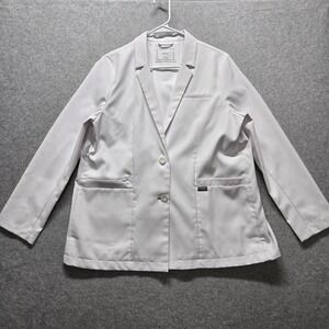 FIGS White Lab Coat Professional Bellevue Blazer Medical Scrub Jacket Mens M